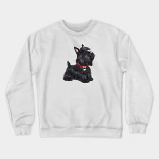 Scottish Terrier with Red Collar Crewneck Sweatshirt